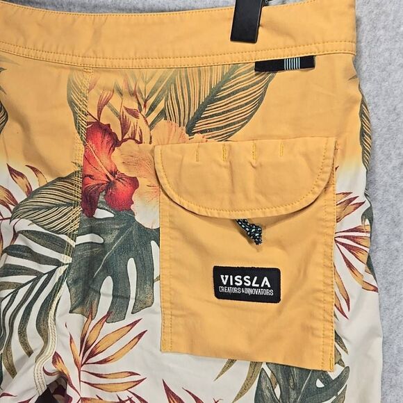 Vissla Swim Trunks Multi Color Floral Surf Size 33 Medium - Picture 4 of 8